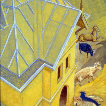 Malarstwo zatytułowany „en maison 28 Giotto…” autorstwa Billy Renoir, Oryginalna praca, Akryl