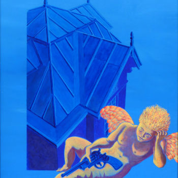 Malerei mit dem Titel "en maison 61 l'ange…" von Billy Renoir, Original-Kunstwerk, Acryl