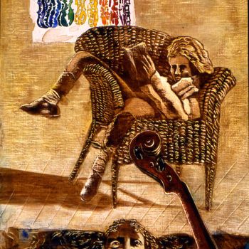 Картина под названием "l'enfant au fauteui…" - Billy Renoir, Подлинное произведение искусства, Акрил