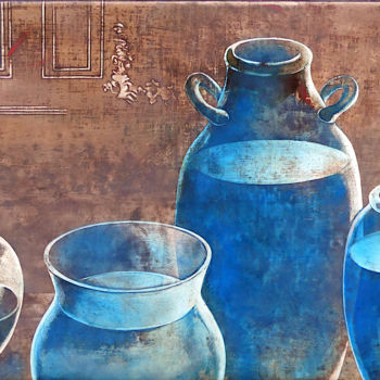 Pittura intitolato "l'eau bleue ©" da Billy Renoir, Opera d'arte originale, Acrilico