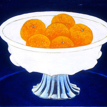 Painting titled "la coupe aux orange…" by Billy Renoir, Original Artwork, Acrylic