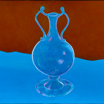 Malarstwo zatytułowany „le vase à anses ble…” autorstwa Billy Renoir, Oryginalna praca, Akryl