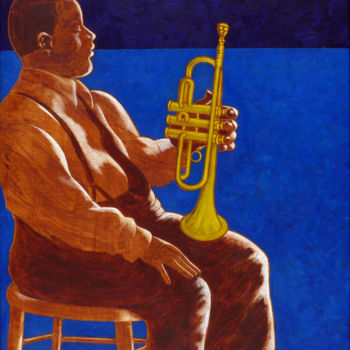 Pintura intitulada "la pause du trompet…" por Billy Renoir, Obras de arte originais, Acrílico