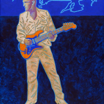 Painting titled "guitariste LGM 11 ©…" by Billy Renoir, Original Artwork, Acrylic