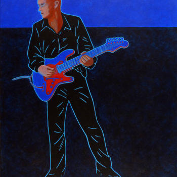 Peinture intitulée "guitariste LGM 9 ©.…" par Billy Renoir, Œuvre d'art originale, Acrylique