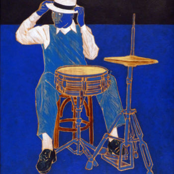 「the drummer ©.jpg」というタイトルの絵画 Billy Renoirによって, オリジナルのアートワーク, アクリル