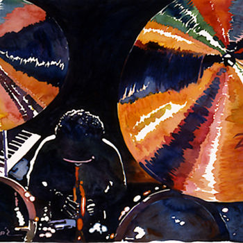 Pintura intitulada "Miles entre les cym…" por Billy Renoir, Obras de arte originais, Aquarela
