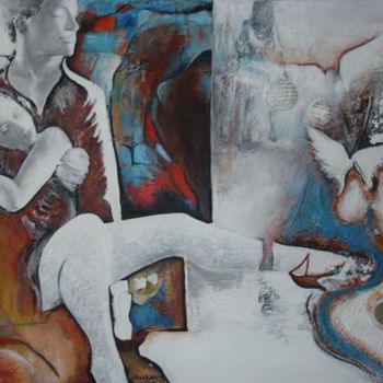 Painting titled "Leveza insustentável" by Elisabete Da'Silva, Original Artwork, Oil