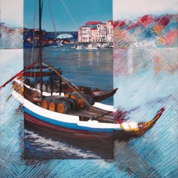 Painting titled "Tonalidades do Port…" by Elisabete Da'Silva, Original Artwork, Other