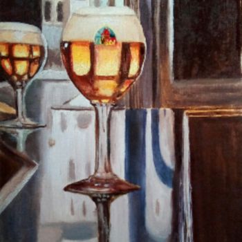 Schilderij getiteld "Bières" door Betty Dovi, Origineel Kunstwerk, Olie