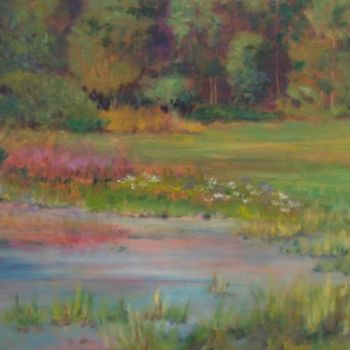 Painting titled "Edge Of The Farm Po…" by Betsy Rich, Original Artwork, Oil