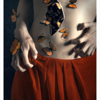 Photographie intitulée "Avoir des papillons…" par Bettina Dupont, Œuvre d'art originale, Photographie manipulée