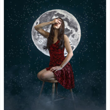 Photographie intitulée "Être dans la lune 0…" par Bettina Dupont, Œuvre d'art originale, Photographie manipulée