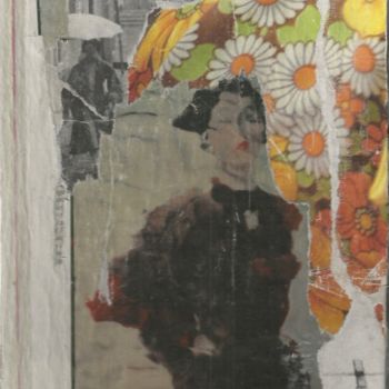 Collages titled "La dame aux marguer…" by Bettina Louis, Original Artwork