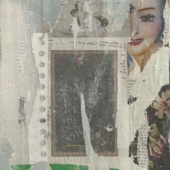 Collages titled "Le peignoir fleuri" by Bettina Louis, Original Artwork