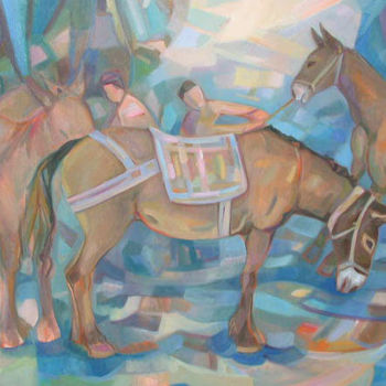 Pittura intitolato "il-mulo-tela-60x70.…" da Lucio Betto, Opera d'arte originale