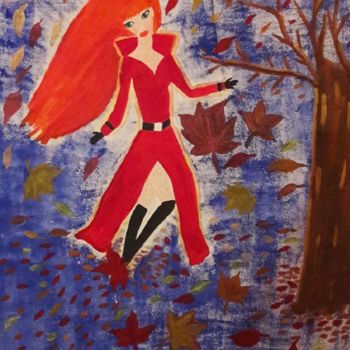 Painting titled "LA FILLE D'AUTOMNE" by Miouchka, Original Artwork