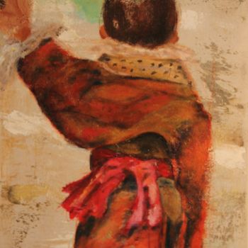 Painting titled "L'enfant du Tibet" by Betty Camiade, Original Artwork, Acrylic