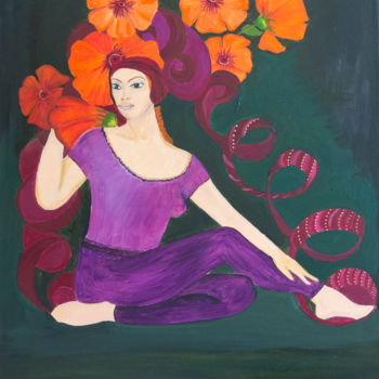 Malarstwo zatytułowany „p5140024. Fleurs /F…” autorstwa Betty Mellaerts, Oryginalna praca, Olej