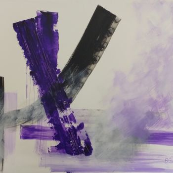 Painting titled "Purple Abstract" by Beverley Smith Martin, Original Artwork, Acrylic