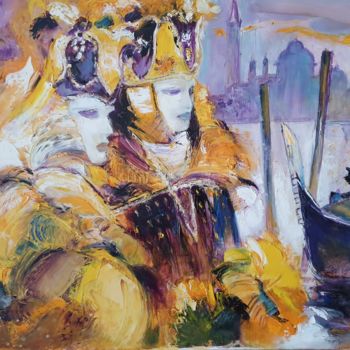 Pittura intitolato "Masques blancs" da Eric Bevilacqua, Opera d'arte originale, Olio