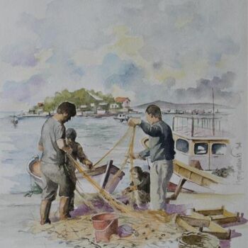 "Balıkçılar" başlıklı Tablo Beytullah Şavkin tarafından, Orijinal sanat