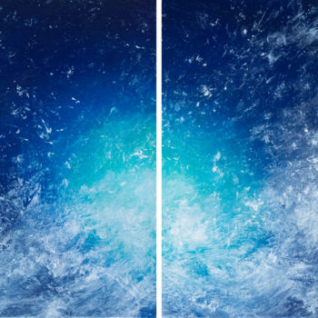 Painting titled "Blizzard. Diptych." by Natalia Bezpalchenko, Original Artwork, Acrylic Mounted on Wood Stretcher frame