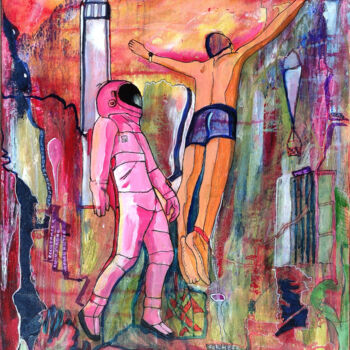Картина под названием "No space" - Igor Bezrodnov, Подлинное произведение искусства, Акрил Установлен на Деревянная рама для…