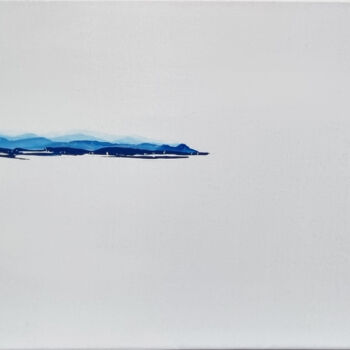 Malerei mit dem Titel "Horizon bleu" von Bg Créations, Original-Kunstwerk, Acryl Auf Keilrahmen aus Holz montiert