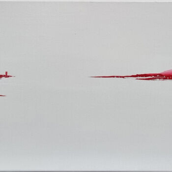 Painting titled "Horizon rouge" by Bg Créations, Original Artwork, Acrylic Mounted on Wood Stretcher frame