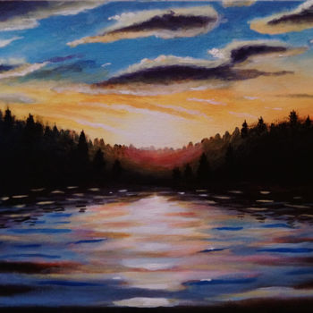 "Sunset over Seaghan…" başlıklı Tablo Barry Gray tarafından, Orijinal sanat, Akrilik