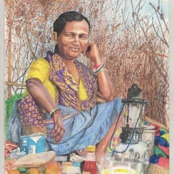 Malarstwo zatytułowany „Psychedelic chay” autorstwa Bhagvati Nath, Oryginalna praca, Olej