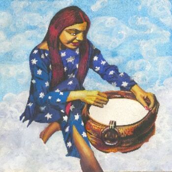 Schilderij getiteld "Sky Creator" door Bhagvati Nath, Origineel Kunstwerk, Anders