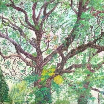 Pintura intitulada "Vagator Magic Tree" por Bhagvati Nath, Obras de arte originais