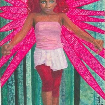Peinture intitulée "The Matrix Fairy" par Bhagvati Nath, Œuvre d'art originale