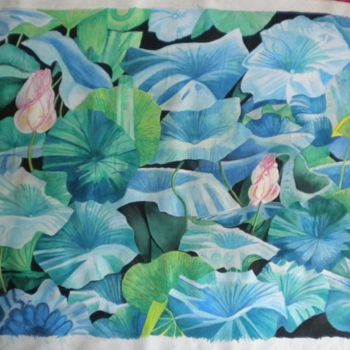 Painting titled "Water Lily Dance" by Bhagvati Nath, Original Artwork, Other