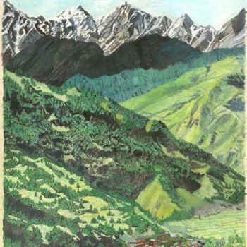Painting titled "Vashist View" by Bhagvati Nath, Original Artwork, Other