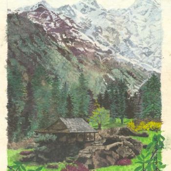 Painting titled "Parvati Valley House" by Bhagvati Nath, Original Artwork, Other