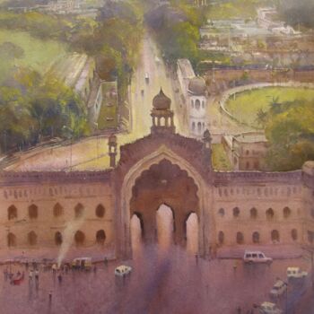 Картина под названием "Royal Lakhnow" - Bhargavkumar Kulkarni, Подлинное произведение искусства, Акварель