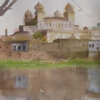 Painting titled "Bhopal winter" by Bhargavkumar Kulkarni, Original Artwork, Watercolor