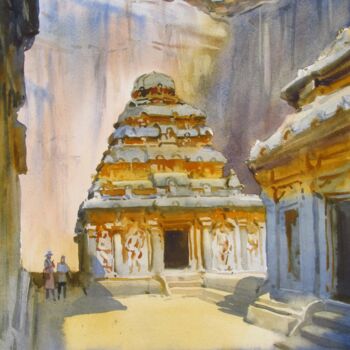 Malarstwo zatytułowany „Mountain had a Drea…” autorstwa Bhargavkumar Kulkarni, Oryginalna praca, Akwarela