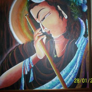 Painting titled "Krishna" by Bharti Sh., Original Artwork