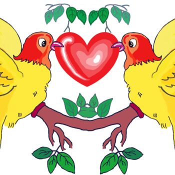 Digital Arts titled "LOVEBIRDS" by Bhaswati Bishoi, Original Artwork, 2D Digital Work