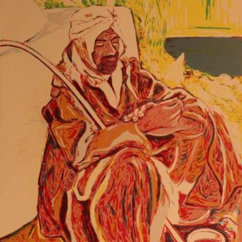 Painting titled "Prayer at Benghasi" by Biagio Civale, Original Artwork