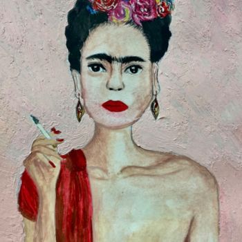 Painting titled "Frida Kahlo" by Bianca Cotea, Original Artwork, Oil