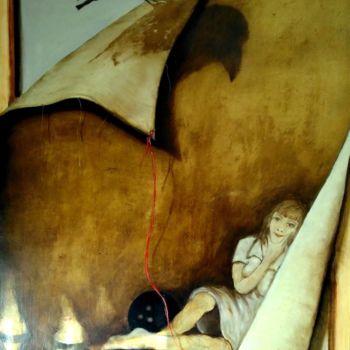 Картина под названием "La quilleuse." - Robert Blanchette, Подлинное произведение искусства, Масло