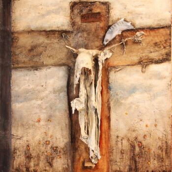 Peinture intitulée "Guenille En Forme D…" par Robert Blanchette, Œuvre d'art originale, Fusain Monté sur Panneau de bois