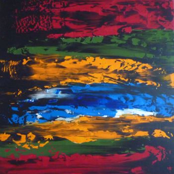 Painting titled "Composition abstrai…" by Brigitte Bibard-Guillon, Original Artwork, Acrylic