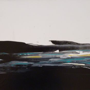 Painting titled "composition en noir…" by Brigitte Bibard-Guillon, Original Artwork, Acrylic