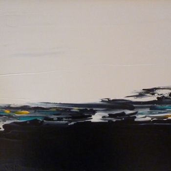 Painting titled "composition en noir…" by Brigitte Bibard-Guillon, Original Artwork, Acrylic